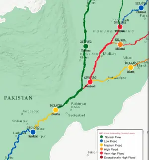 Sindh&rsquo;s Guddu Barrage in &lsquo;medium&rsquo; flood as Panjnad records &lsquo;very high&rsquo; level
