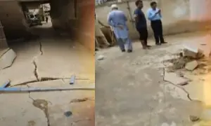 کراچی : گلستان جوہر میں 5 منزلہ عمارت دھنس گئی