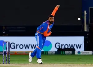 Over 5 - Varun Chakravarthy into the attack