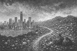 The City of Lights fast turning into an enormous garbage dump