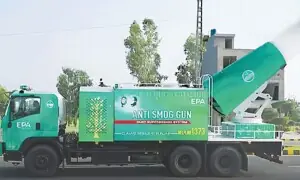 لاہور کے مختلف علاقوں میں اینٹی اسموگ گنز کا باقاعدہ استعمال شروع