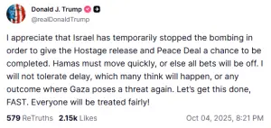 &lsquo;Will not tolerate delay&rsquo; in Hamas releasing captives: Trump