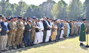 افغان طالبان کی جارحیت سے شہید12 جوانوں کی چکلالہ چھاؤنی میں نماز جنازہ ادا