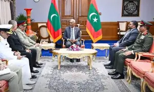 جنرل ساحر شمشاد مرزا کا دورہ مالدیپ، صدر اور آرمی چیف سے ملاقات، باہمی دلچسپی کے امور پر تبادلہ خیال