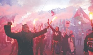 Pro-Palestinian march at Israel-Norway match