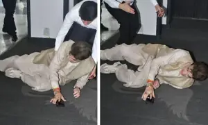 تعزیت کے لیے جانے والے جیتیندر لڑ کھڑا کر گر گئے