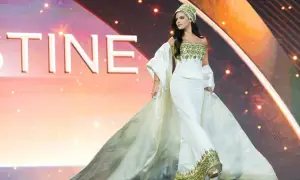 Nadeen Ayoub proudly wears her Palestinian heritage on the Miss Universe stage