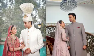Decoding Junaid Safdar and Shanzeh Ali Rohale&rsquo;s regal looks from their baraat and valima