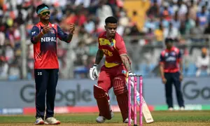 West Indies beat Nepal to become first team into T20 World Cup Super Eights