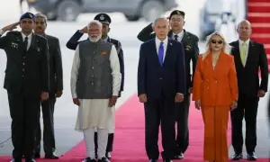 India&rsquo;s Modi lands in Israel to &lsquo;strengthen cooperation&rsquo;