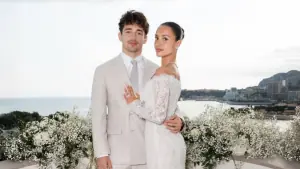 F1 star Charles Leclerc and model Alexandra Saint Mleux say &lsquo;I do&rsquo; in Monaco