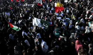 Protesters hold marches across Sindh to condemn Khamenei&rsquo;s assassination