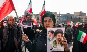 PHOTOS: Thousands gather at Iran&rsquo;s Enghelab Square in support of Mojtaba Khamenei