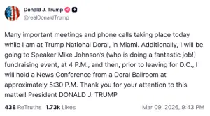 Trump says he will hold a press conference