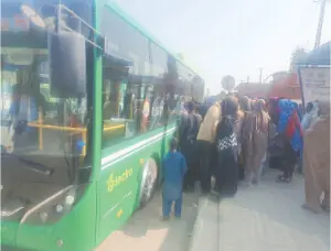 Electric buses ease Eid travel for commuters in Gujar Khan