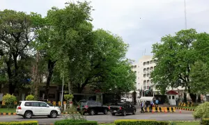 PHOTOS: Turkiye- and Egypt-flagged vehicles arrive at Mofa office in Islamabad