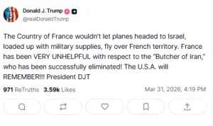 France &lsquo;very unhelpful on Iran,&rsquo; Trump says