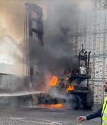 Firefighters put out blaze at port