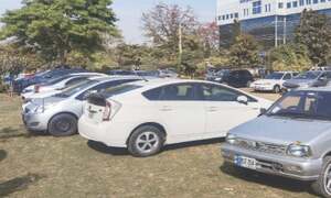 Portion of Sarwar Park turned into parking lot for private hospital