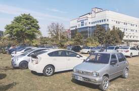 Portion of Sarwar Park turned into parking lot for private hospital