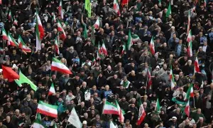 PHOTOS: Crowds throng Tehran&rsquo;s Enghelab Square for funeral of assassinated IRGC naval commander