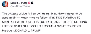 &lsquo;Time for iran to make a deal before it is too late&rsquo;: Trump