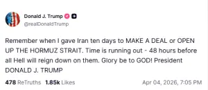 Trump says &lsquo;time running out&rsquo; for Iran to make deal, 48 hours till US unleashes &lsquo;hell&rsquo;