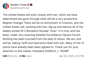 Trump says US will &lsquo;work closely with Iran&rsquo; but no uranium enrichment