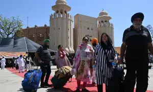 Thousands of Sikhs gather at Gurdwara Panja Sahib to celebrate Baisakhi