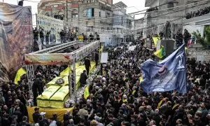 In south Lebanon village, Hezbollah buries fighters killed in fighting with Israel