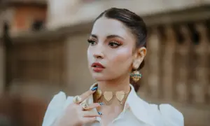 Dananeer Mobeen wore a very special embroidered corset to the London premiere of Mera Lyari