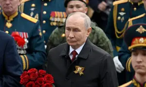 Putin says Russian army fighting 'aggressive' Nato-backed force in Victory Parade address