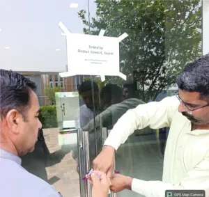 Offices of three colonies in  Sara-i-Alamgir sealed