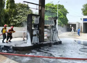 Petrol station blaze: Oil tanker, two fuel dispensers gutted