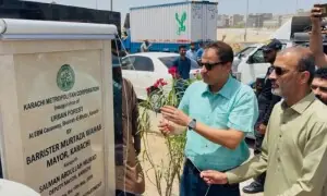 Mayor Wahab inaugurates project to plant 100,000 saplings along Shahrah-i-Bhutto