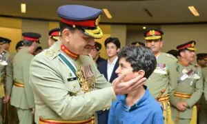 Chief of Defence Forces and Chief of the Army Staff Field Marshal Asim Munir at the investiture ceremony held at the General Headquarters (GHQ) in Rawalpindi on May 21. — Photo via ISPR