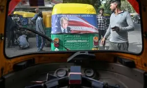 Rickshaws in India's capital get Trump makeover