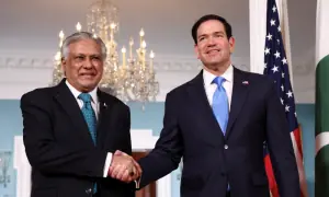 Dar holds talks with Rubio in Washington