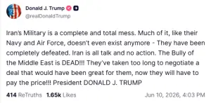 Iran 'will have to pay the price' for taking too long to negotiate: Trump