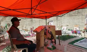 PHOTOS: Mourners pay respects at temporary cemetery for Hezbollah fighters and civilians killed in Lebanon's Sidon