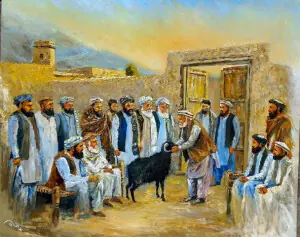 Bannu artist paints ancient Pakhtun custom of humility, forgiveness