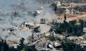PHOTOS: Israeli military vehicles manoeuvre in southern Lebanon