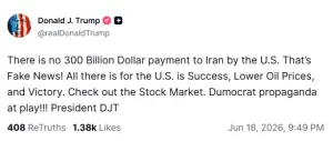 Trump denies $300bn funding to Iran