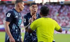 Paraguay's Almiron sent off under new FIFA 'mouth-covering' rule