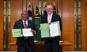 Australia and Vanuatu sign deal barring foreign military base on Pacific island