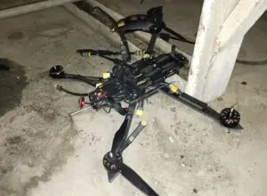 Quadcopter crashes on rooftop of house in Humak