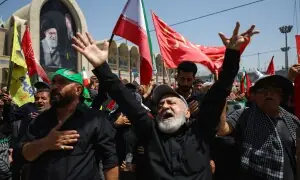 In pictures: Iranians chant ‘revenge, revenge’ as they gather for supreme leader Khamenei’s funeral
