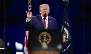 Trump hails US, blasts 'communists' in 250th anniversary speech