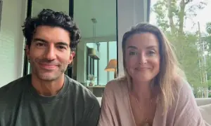 Justin Baldoni and his wife discuss going through the actor's legal battle with Blake Lively as a family