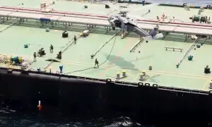 PHOTO: US forces perform 'verification boarding' of oil tanker in Gulf of Oman